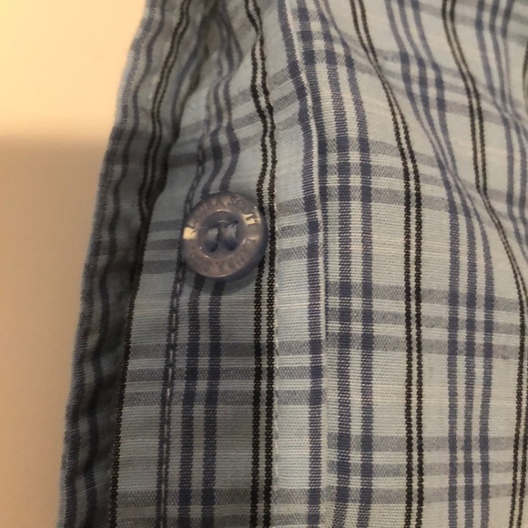 Laura Scott Checkered Button Up Roll Tab Sleeves Top Small - Picture 8 of 8